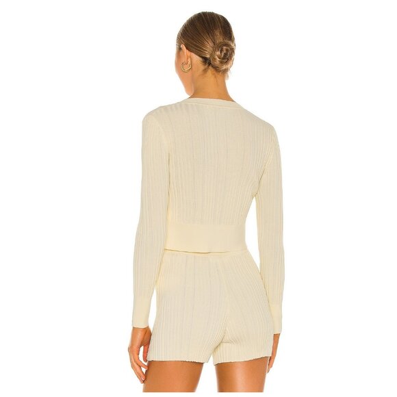 Dion Lee Hook Rib Cardigan / Size XS / Bleached Yellow Cropped - Picture 3 of 11